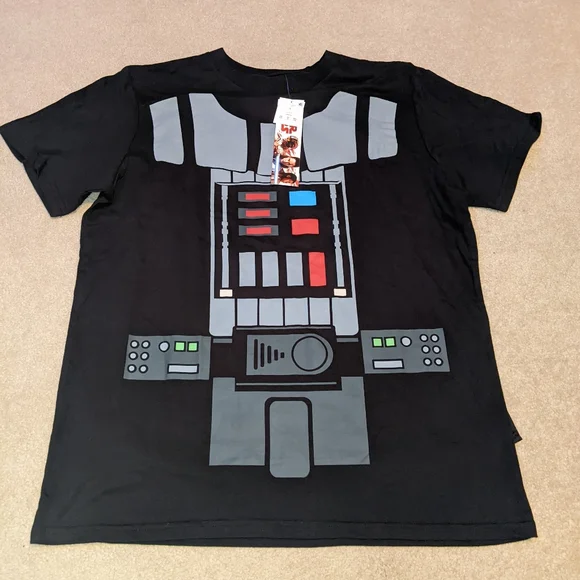 Nwts Star Wars Men's Black Darth Vader Costume T-Shirt With Cape - Picture 2 of 16